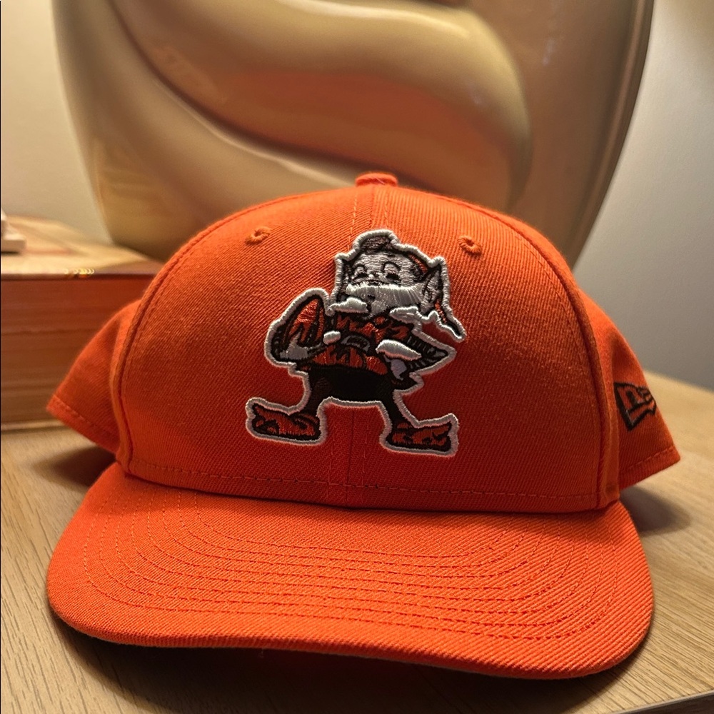Vibrant Orange Kids Cap with Cartoon Design